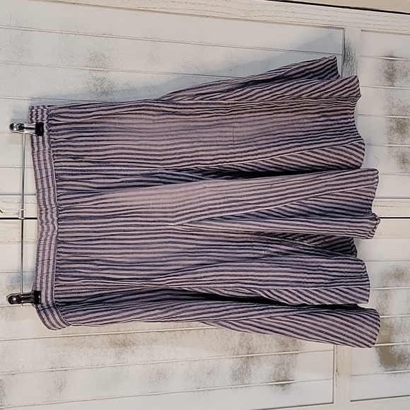 NEW Free People Pale Mauve Stripe Candace Midi Skirt - Picture 4 of 8